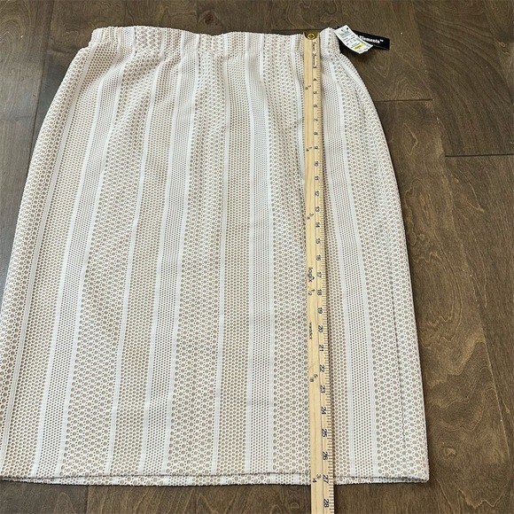 Travel Elements Skirt Womens XL Ivory Striped Straight Pencil Knee Pull On - Picture 5 of 9